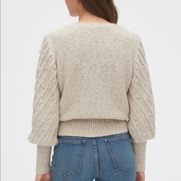 Gap Bobble Stitch Puff Sleeve Sweater 